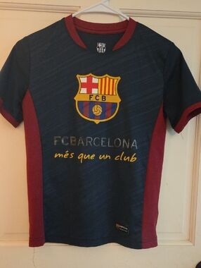 Kids' Navy & Maroon Short-Sleeve Soccer Tee